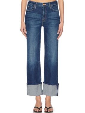 NWT MOTHER The Checkerboard Duster Flood Cuff Jeans